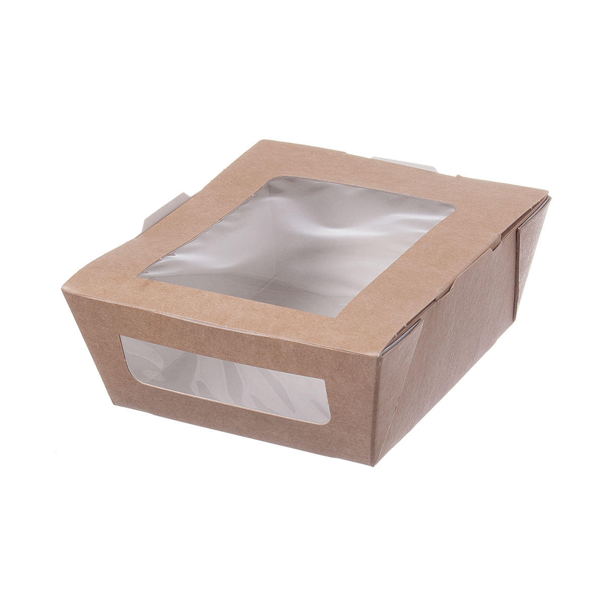 Snackbox Pappe 450ml | PLA Fenster | 120x110x45mm