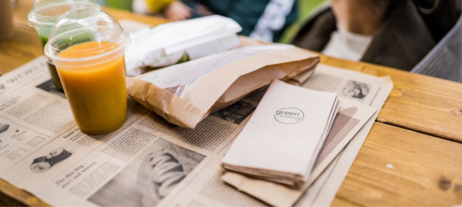 Große Auswahl an Gastro Servietten bei Goopacko Einwegservietten auf der to go Theke zur hygienischen Mitnahme