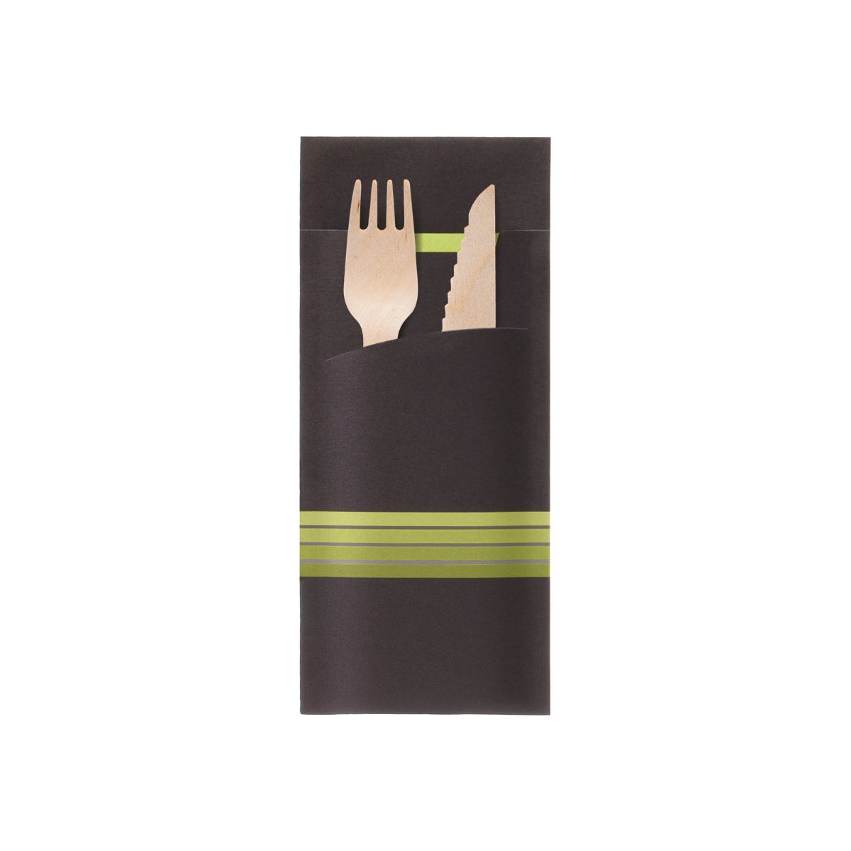 Bestecktasche + Serviette Stripe Limon. | 85x200mm