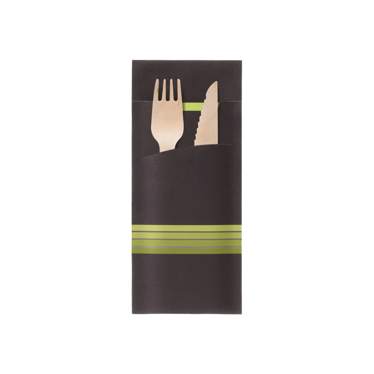 Bestecktasche + Serviette Stripe Limon. | 85x200mm